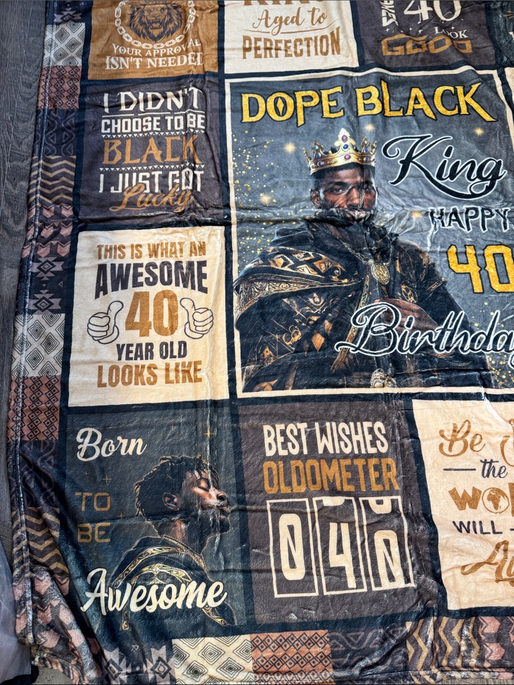 New 50x60 Dope Black King 40th Birthday Throw Blanket - Picture 2 of 5